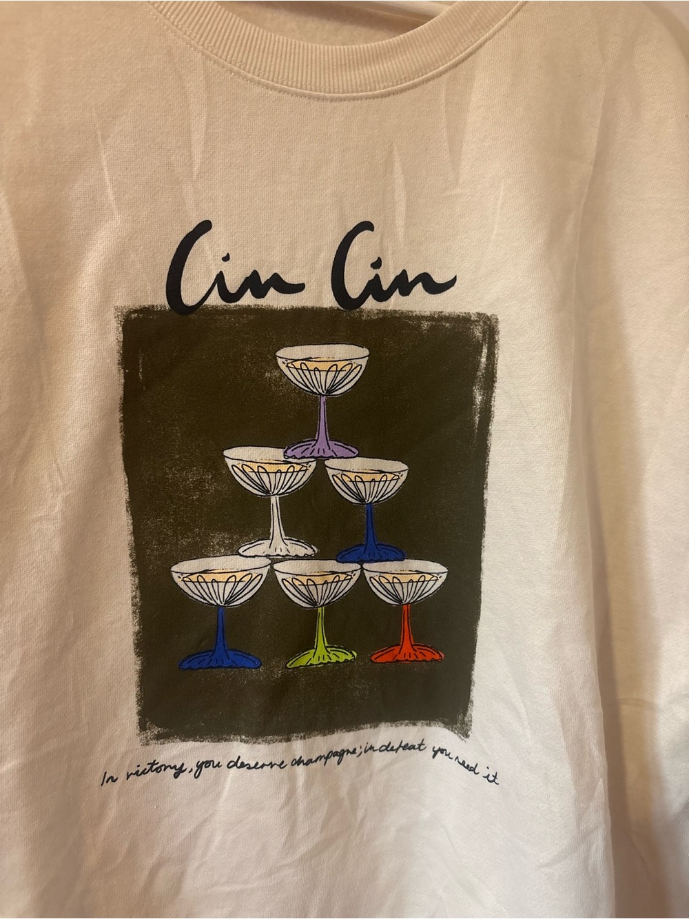 ANTHROPOLOGIE MAEVE X NATALIA BAGNIEWSKA CIN CIN COCKTAIL SWEATSHIRT - Picture 3 of 6